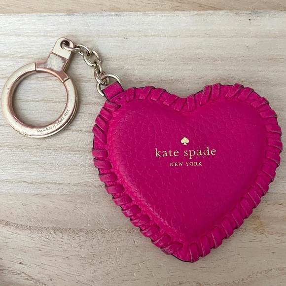 kate spade Accessories - Kate Spade Pink & Gold Heart Keychain